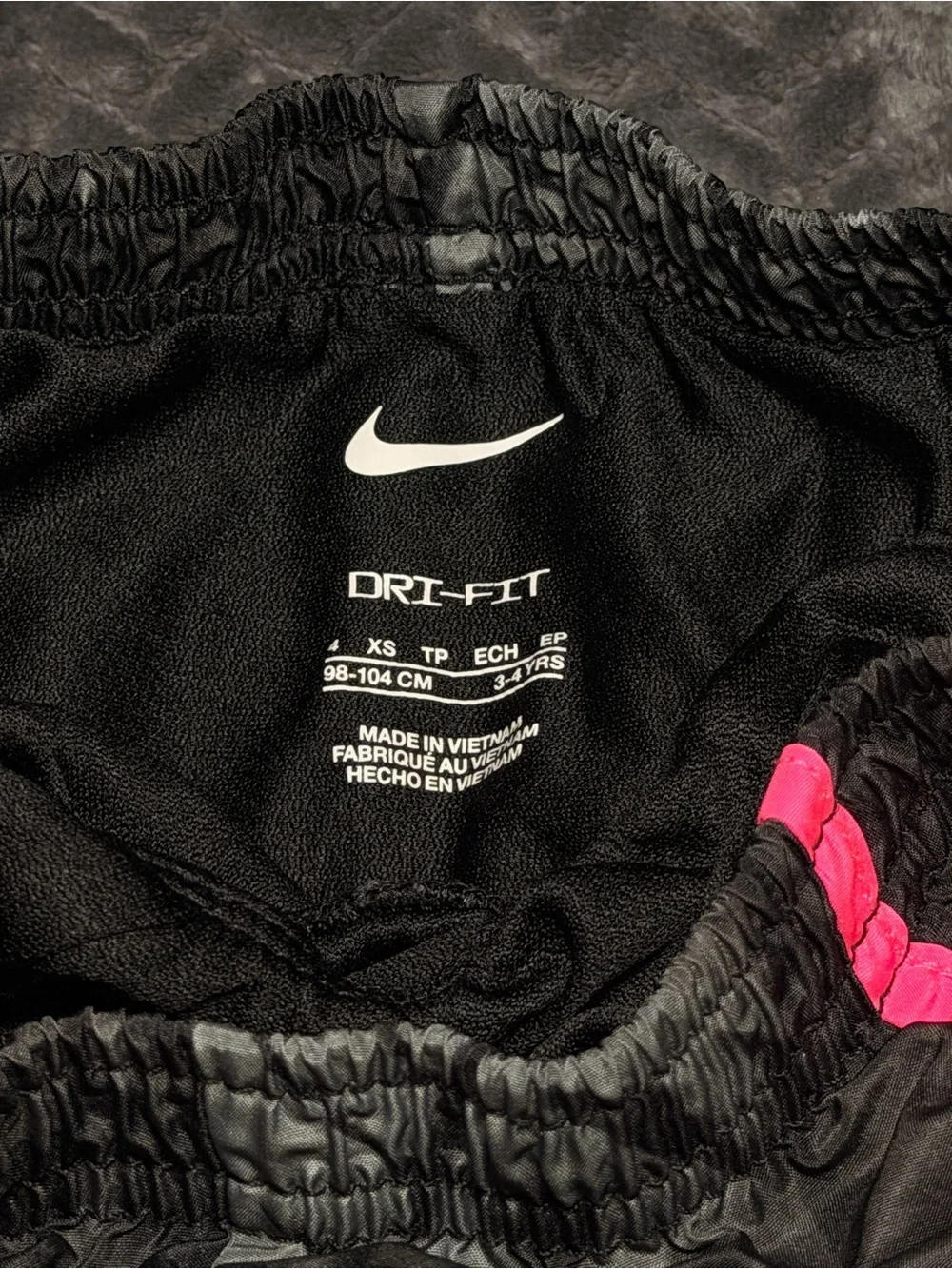 Nike Women's Black Athletic Shorts with Hot Pink Trim